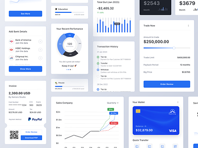 Finance Components banking card chart component components dashboard elements components component finance financial fintech graph invoice money payment qr code transaction ui uidesign ux