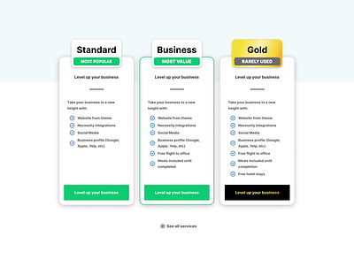 Plans - light business daily ui dailyui figma gold neomorphism options plans premium standard