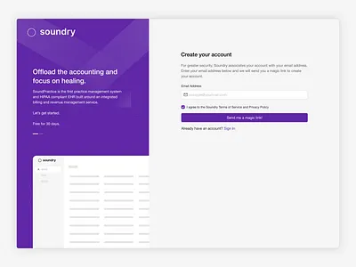 Soundry EHR - Login app dailyui design designinspiration dribbble healthtechstartup interactivedesign login page ui uiuxdesign ux web login