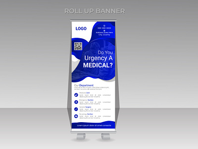 Health Care Roll Up Banner advertisement advertising banner branding design eagervector graphic design illustrator roll up banner