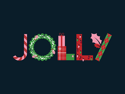Feelin' Jolly animation christmas festive holidays illustration letters type typography vector