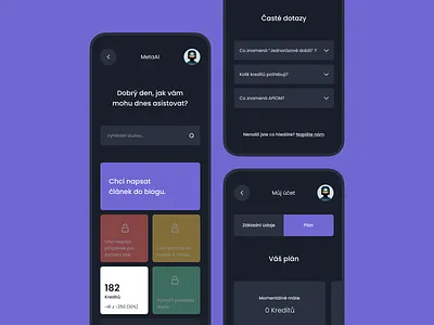 MetaAI ai app dark design mobile ui