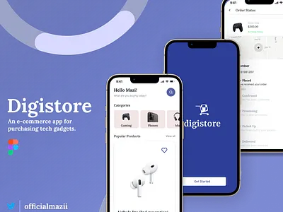 DIGISTORE- E-COMMERCE APP branding design ecommerce figma ui ux