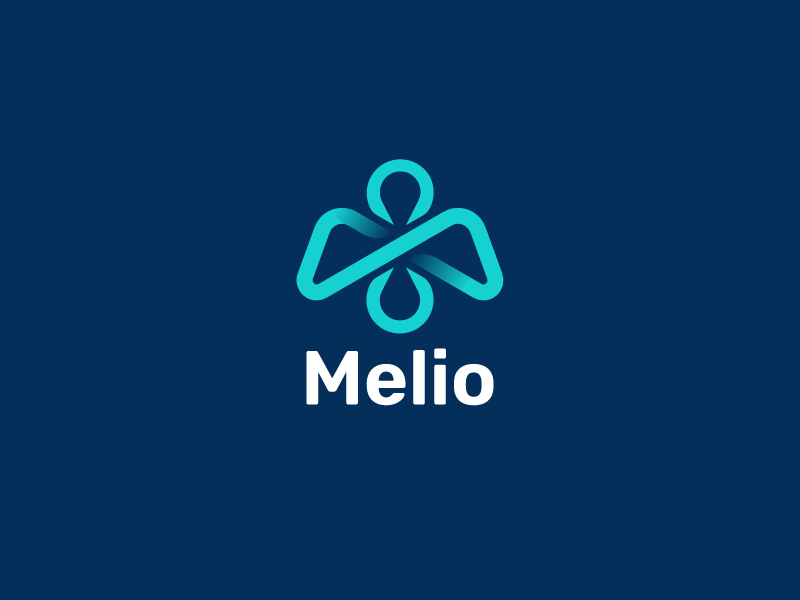 Melio angel brand branding cross design dna doctor flat health healthcare illustration logo m medicine medicines minimalism pharmacy science scientist