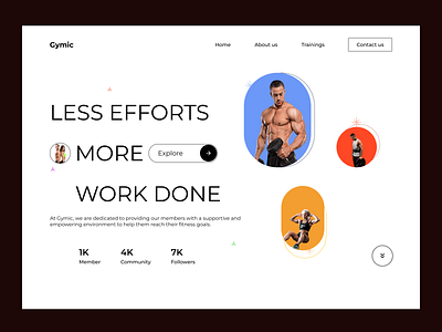 Gym Website Design: Landing Page app branding design figma illustration landing page logo ui ui design ui ux ux vector web header website design