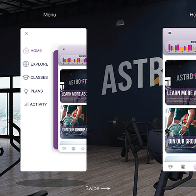 Astro Fitness UI Design app ui ux