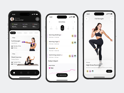 Halefit - Fitness & Workout App app design crossfit exercise figma fitness gym health ios iphone mobile mobile app mobile app design mobile design mobile fitness app mobile ui sport sport app uiux workout yoga