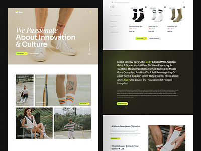 Socky - Sock Shop Landing Page clean fresh landing landingpage layout liniear shoes slab slabdsgn socks strong typography ui uiux uiuxdesign ux website youth