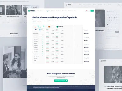 Comparison Table clear compare figma design forex forex broker light spread symbol table trading ui design ux design web design website