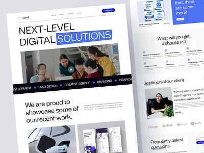 OgenZ - Digital Agency Landing Page agency clean creative digital digital agency digital creative digital marketing home page landing landing page landingpage modern service studio ui ui ux uidesign uiux web webdesign