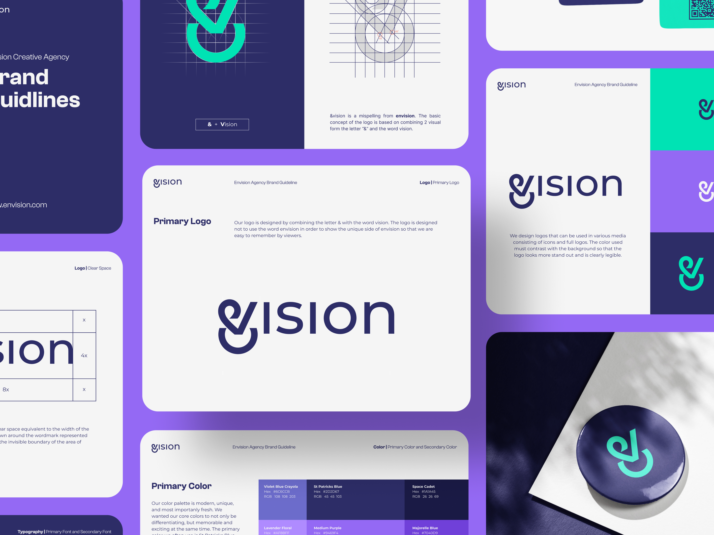 &vision - Brand Guideline agency brand branding creative design futuristic graphic design gsm guidelines illustration layout logo minimalist mockup simple slabpixel ui vector