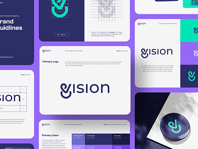 &vision - Brand Guideline agency brand branding creative design futuristic graphic design gsm guidelines illustration layout logo minimalist mockup simple slabpixel ui vector