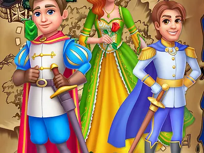 Princes and Princess 2d 3d art branding design environment games illustration logo ui