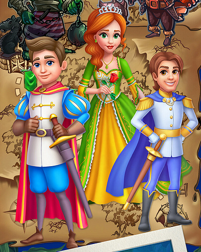 Princes and Princess 2d 3d art branding design environment games illustration logo ui