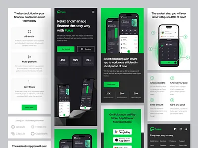 Fulus - Responsive Landing Page banking branding clean design feature flat landing page logo mockup responsive saas ui ui mobile user interface ux website