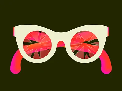 Rose colored glasses brand illustration broken design editorial illustration glasses illustration illustrator minimal pink rose coloured