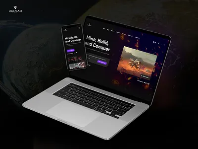 Sci-Fi MMO Real-Time Strategy Game - Website design desktop game landing mobile ui ux website
