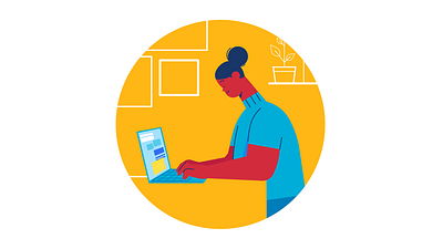 MLL Girl in Laptop design illustration vector