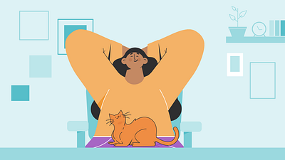 AMBS Girl & Cat design illustration vector