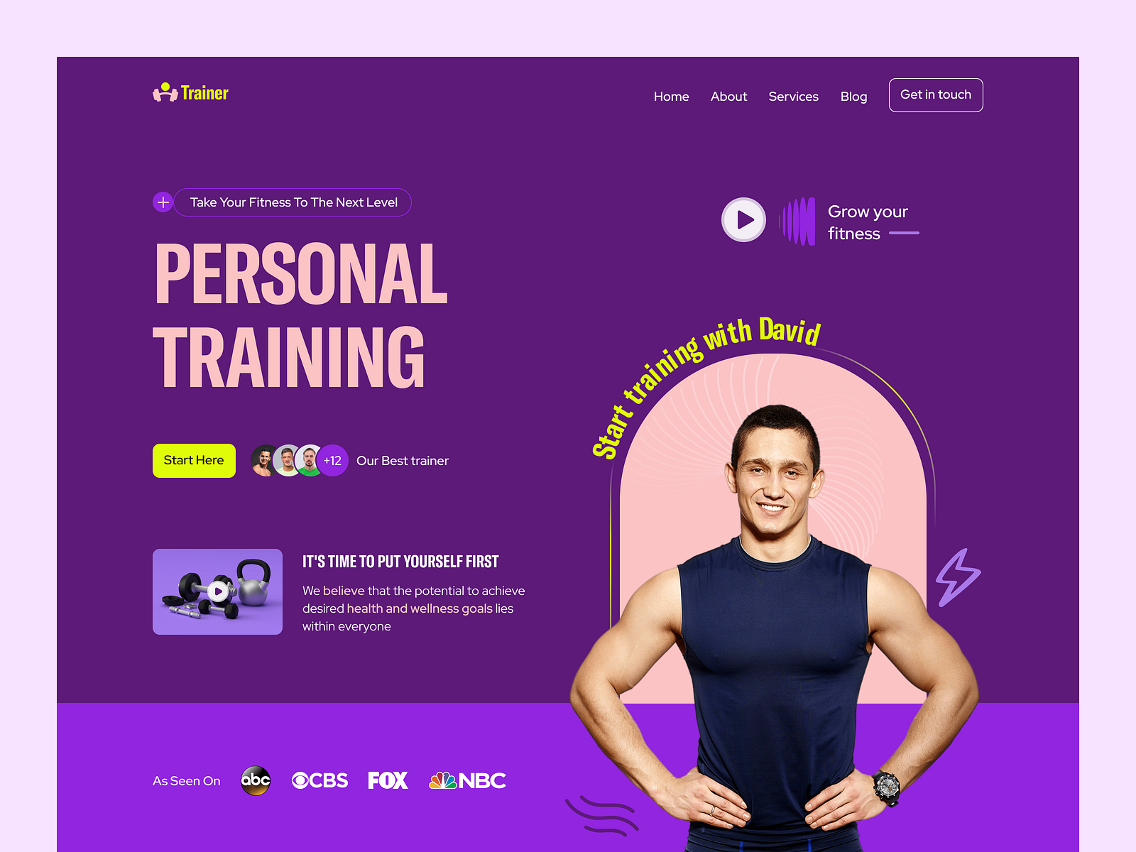TrainerFitness site Design by Nur Mohammod for Twinkle on Dribbble