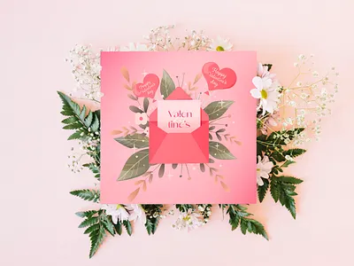 I love you. Happy Valentine’s Day background banner branding design envelope graphic design illustration logo love valentines vector
