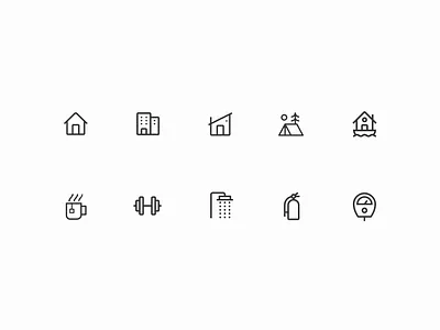 Airbnb Icons airbnb design graphic design home icons illustration logo minimal realestate vector
