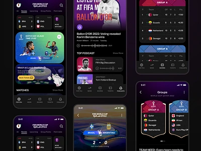 FIFA World Cup 2022 Mobile App Concept animation app app design dynamic island fantasysports fifa world cup 2022 football app interaction design ios ios 16 mobile mobile app product design qatar world cup 2022 scoreboard soccer sport score sports app sports statistics visual design