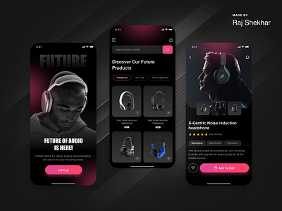 Future Tech App UI Design 3d appdesign future headphones mobile mobileapp mobileui ui ux