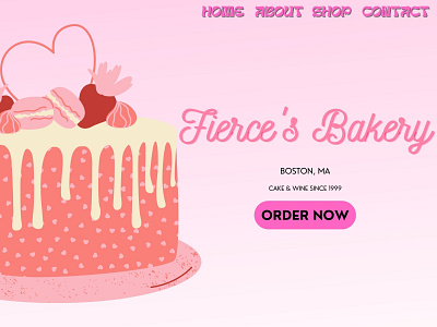 bakery site landing page #DailyUi 003 3d bakery bakery website boston branding cake cake website canva daily ui design graphic design home page illustration landing page pink landingpage pink website ui ux website wine website