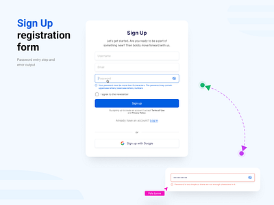 Sign Up page | UX branding create acount creative design designer log in login password field registration form savina signup ui uidesign user interfaice ux ux researcher uxdesign webflow website