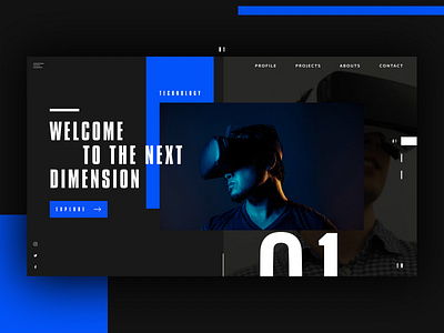 VR - STUDIO branding dark dark mode future graphic design hero section illustration minimal network sci fi technology ui vr website