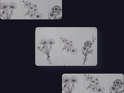 Floral Line Sketches floral floralsketches illustration line drawings