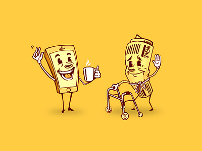 Mascots digital illustration editorial illustration illustrative design illustrator mascot new news smart phones technology
