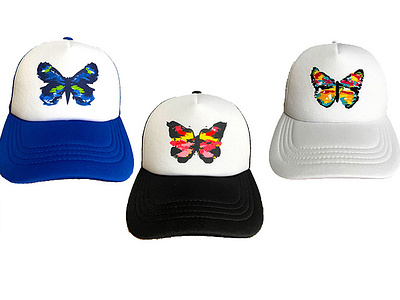 Abstract Butterfly Trucker Hats: Apparel Design apparel design design fashion design graphic design painting photoshop product design