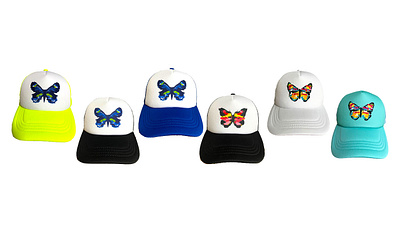 Abstract Butterfly Trucker Hats: Apparel Design apparel design design fashion design graphic design painting photoshop product design