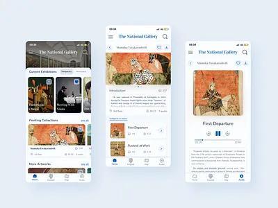 Art gallery audio app app design illustration ui ux