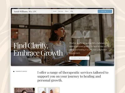 Therapist & Life Coach Website custom website design landing page life coach site life coach website therapist website website design website inspiration wellness coach site