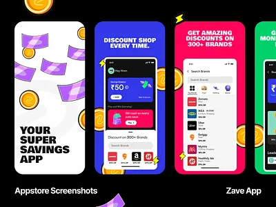 Zave - Appstore Screenshots ui