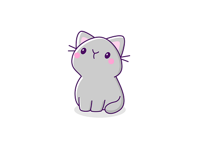 Kawaii Kitty 🐈🐾 animal cartoon cartoon character cartoon illustration cat character design cute illustration cuteart illustration kawaii kitty purrfect