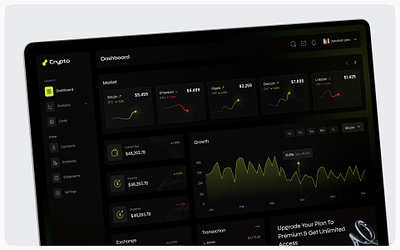 Crypto management web app admin application attractive branding clean creative dashboard design design work figma intuitive logo minimal modern sleek ui uiux webapp webiste