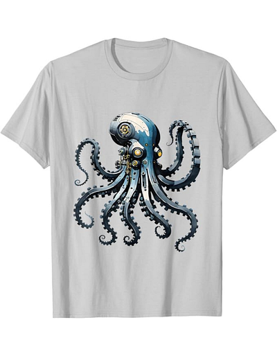 Mechanical Octopus T-Shirt! cyberpunk mechanical octopus robot robotic robotics robots sea life sea monster shirts