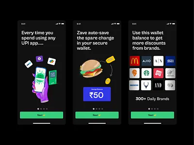 Zave - Onboarding Explainers product design ui