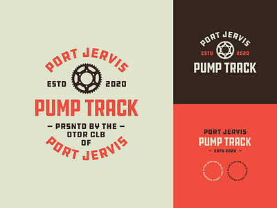 Pump Track Logo | Alt. Concept/Palette 1 badge badge design bicycle bike branding cycle design graphic design industrial logo logo design logotype mountain retro typography vector vintage