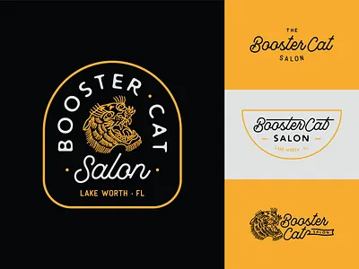 Booster Car Logo | Alt. Palette 1 (3 Color) badge branding design gold graphic design hair illustration logo logo design logotype retro script sticker tattoo traditional vector
