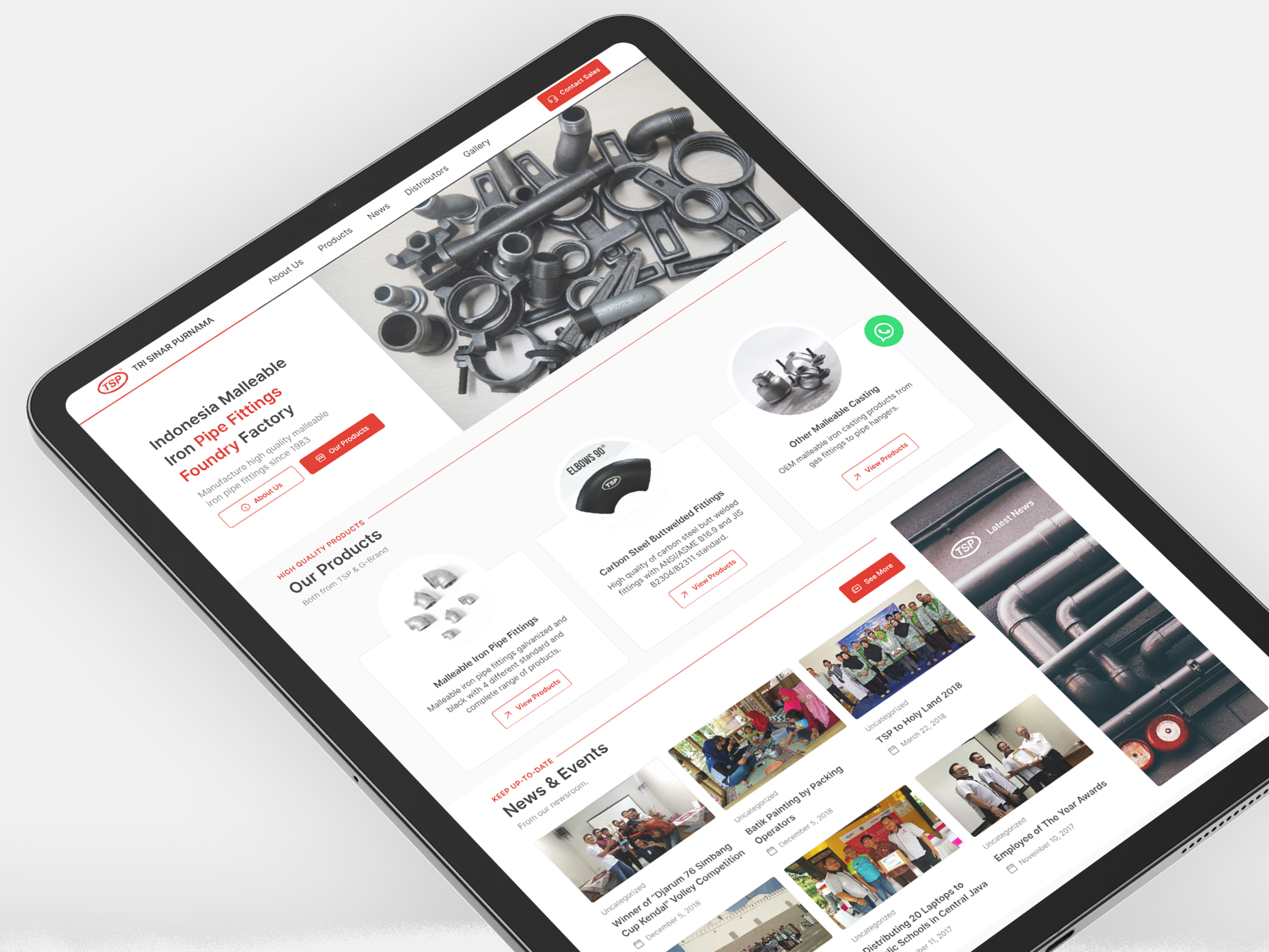 Tri Sinar Purnama - Landing Page 🛬 branding bright red company profile desktop homepage landing page red red ui ui ui design uiux ux ux design web design web ui website