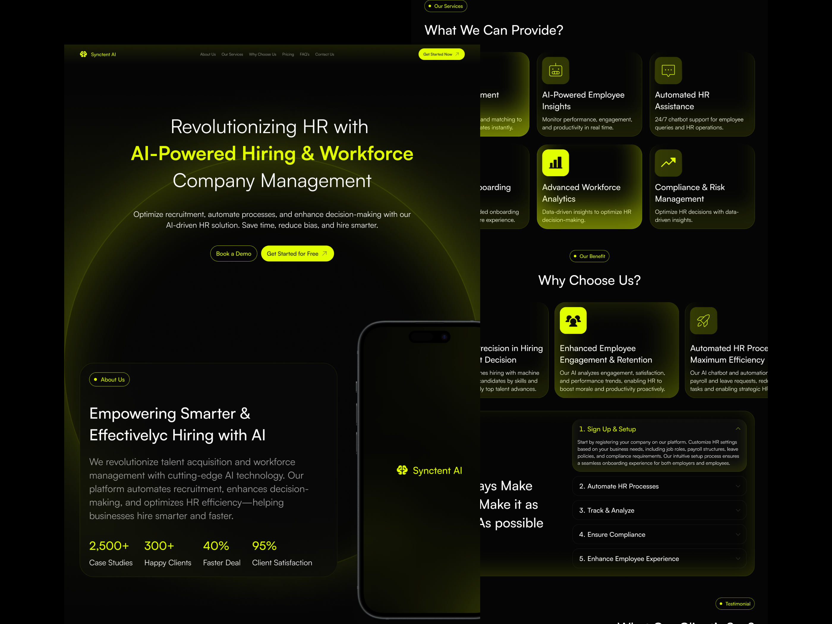 Synctent AI - Human Resource AI Landing Page ai artificial intelligence hr hrd human resource landing page smart smart website uiux uiuxdesign website