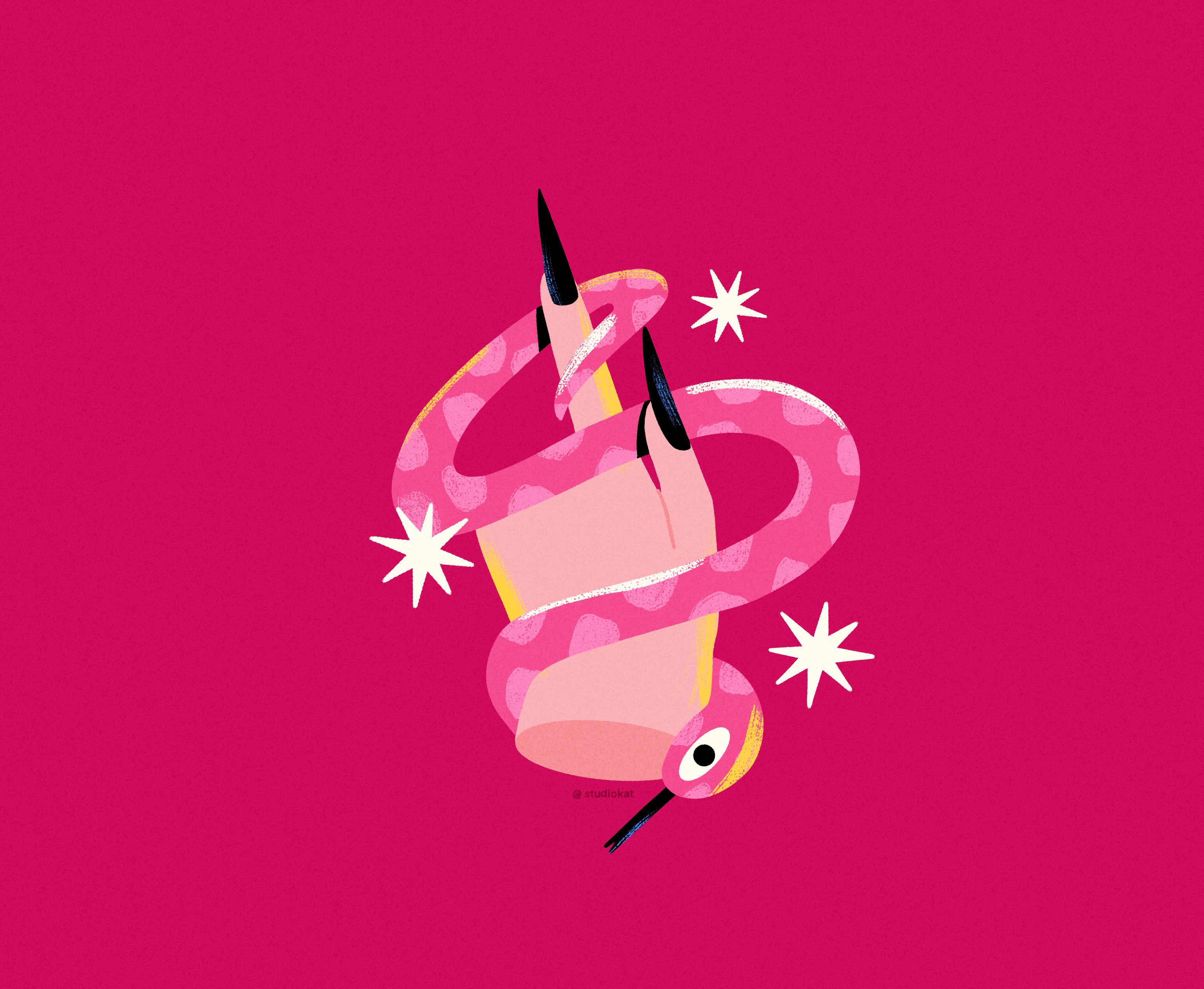 snake hand art design illustration plants procreate snake texture