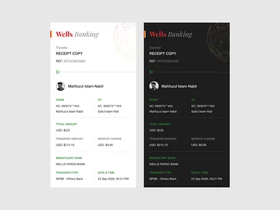 Finance Bank Transfer Receipt Design banking banking app bill dark design dashboard fintech flash messsage invoice design minimal mobile app mobile app design mobile banking modern payment app product design receipt receipt page transaction history transfer receipt uiux