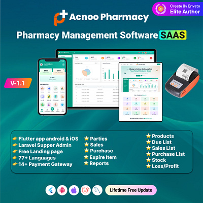 Acnoo Pharmacy - SaaS Pharmacy Management Software & Flutter App