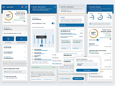 Personal Banking Components banking dashboard design finance illustration investment payments personal portfolio profile transfer ui ux vector